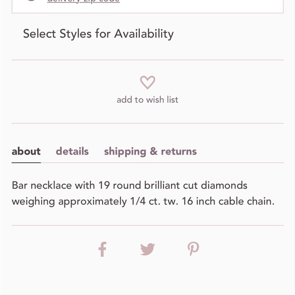 1/4 carat white gold bar diamond necklace - Picture 4 of 8